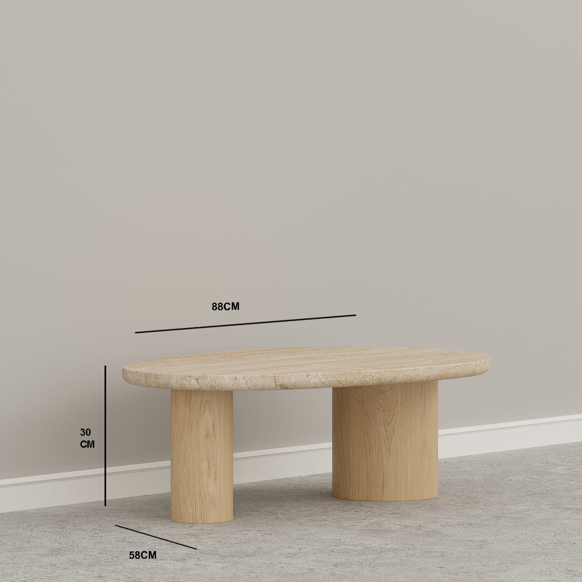 ( Small ) Travertine & Solid Wood