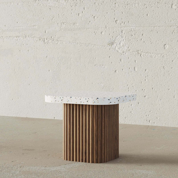 Daren Side Table (Walnut & White) – premium Side Tables by Walls Nation UAE & Saudi Arabia