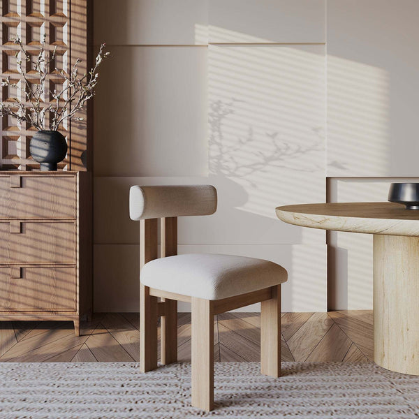 Zuma Dining Chair / Off-White Linen – premium Dining Chair by Walls Nation UAE & Saudi Arabia