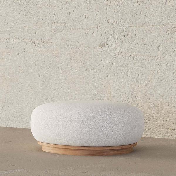 Dreamy Ottoman / White Boucle – premium Ottoman by Walls Nation UAE & Saudi Arabia