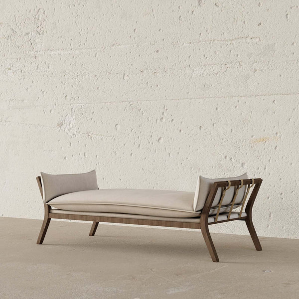 Roman Chaise Lounge / 220 x 90 CM Linen Upholstery – premium Chaise Lounge by Walls Nation UAE & Saudi Arabia