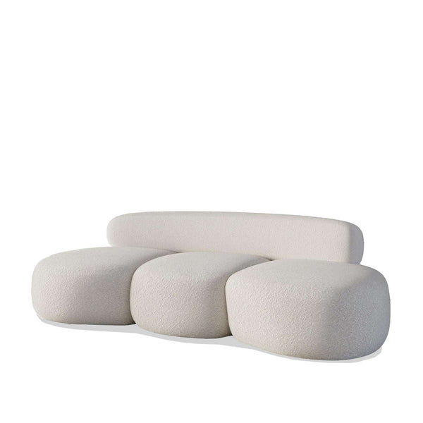 Hove Curved Sofa / Wool Fleece – premium Sofas by Walls Nation UAE & Saudi Arabia