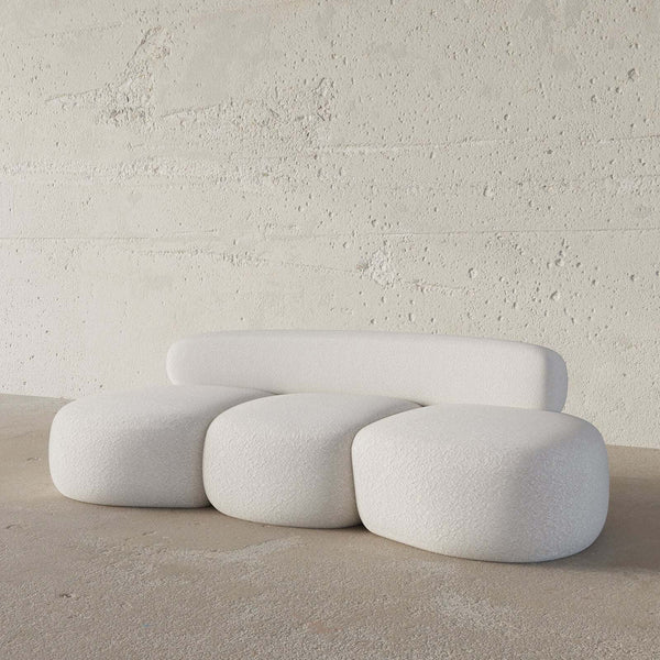 Hove Curved Sofa / Wool Fleece – premium Sofas by Walls Nation UAE & Saudi Arabia