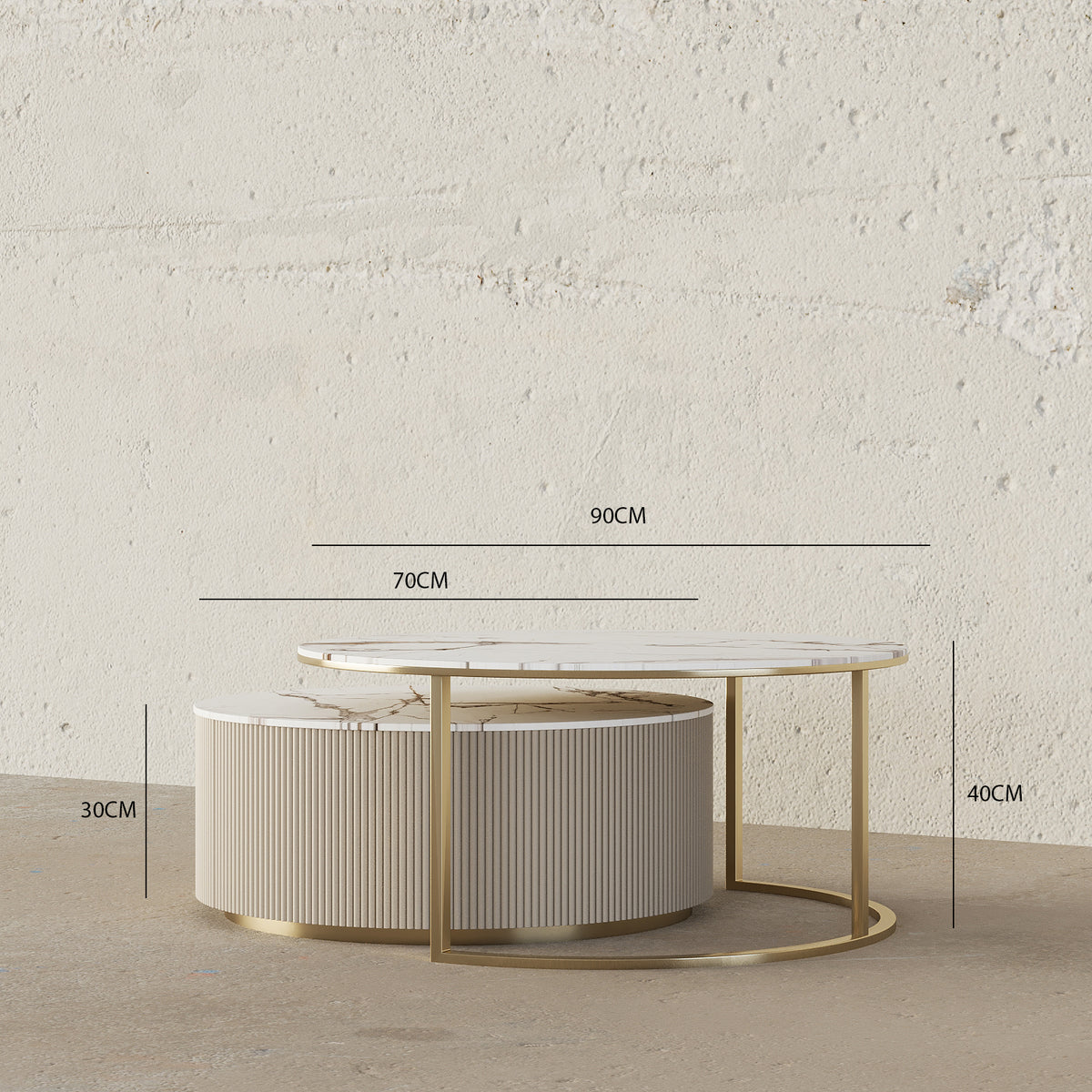Cremea Coffee Table / Genuine Marble Top