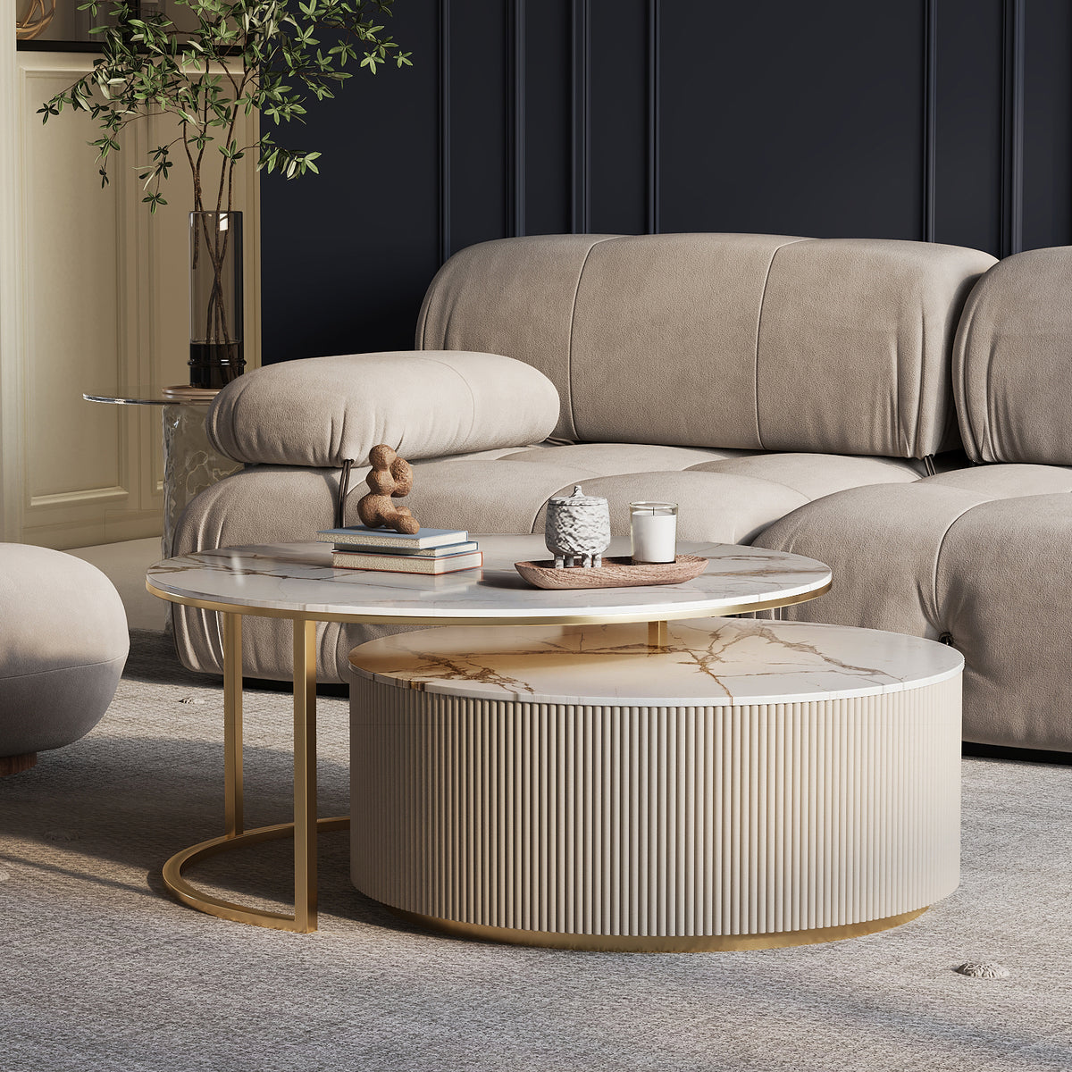 Cremea Coffee Table / Genuine Marble Top