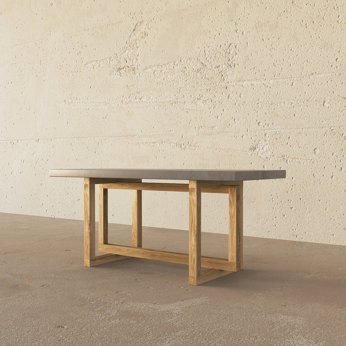 Cinzia Oak Dining Table / Concrete Finish