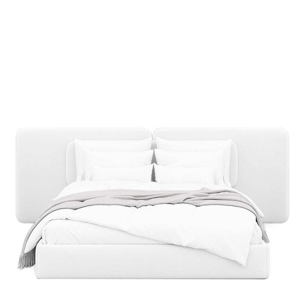 Spartan Bed / Off-White Linen – premium Bed by Walls Nation UAE & Saudi Arabia