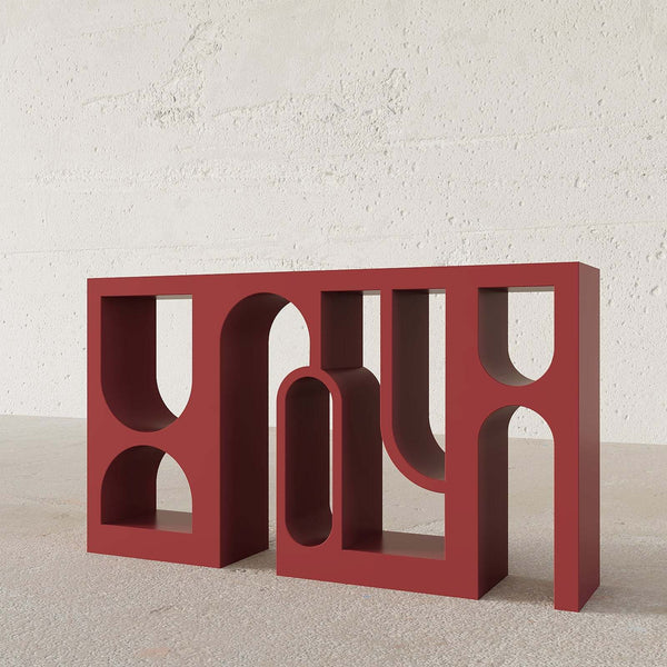 Fusion Console Table (Maroon) – premium Console Table by Walls Nation UAE & Saudi Arabia