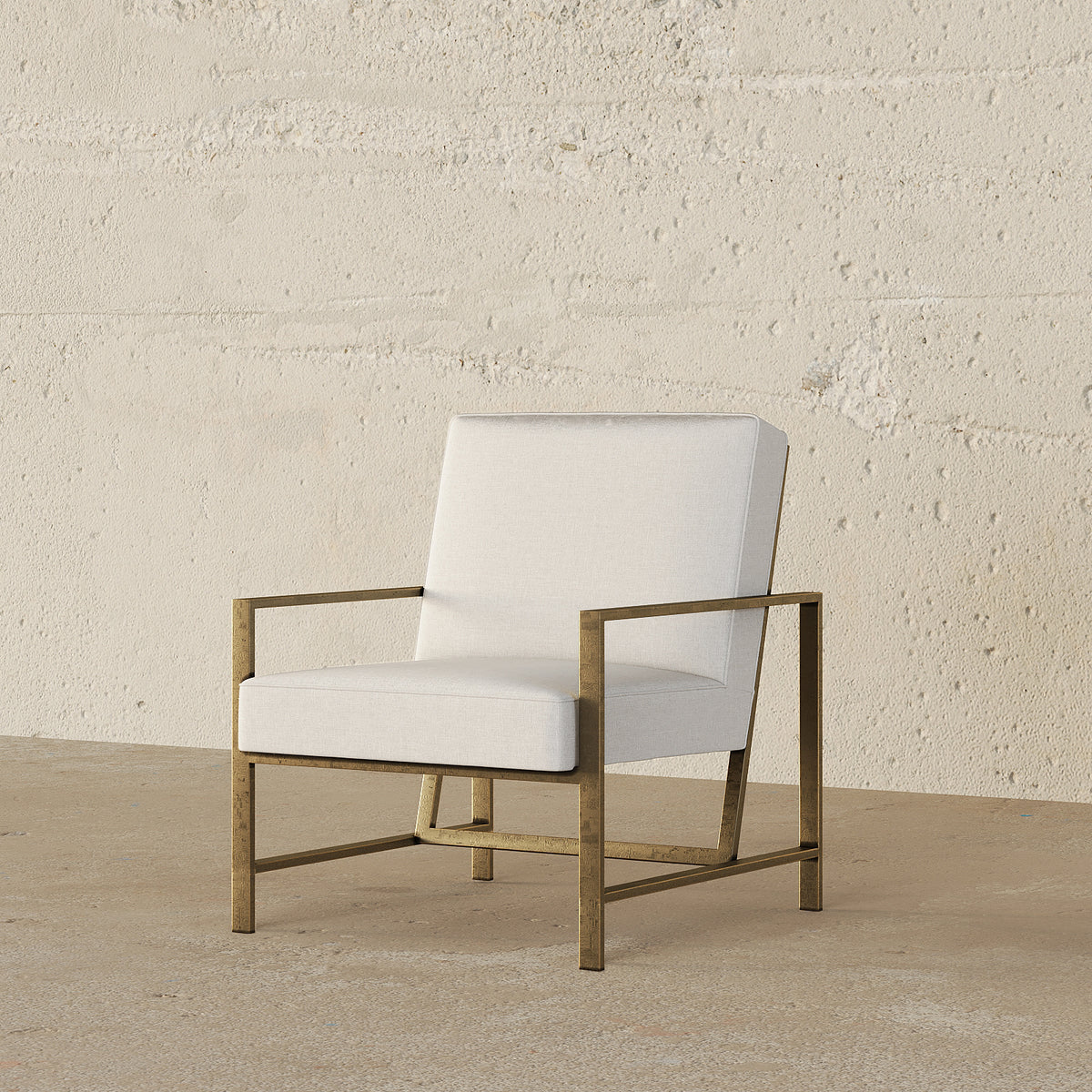 Larissa Brushed Gold Armchair / Premium Upholstery.