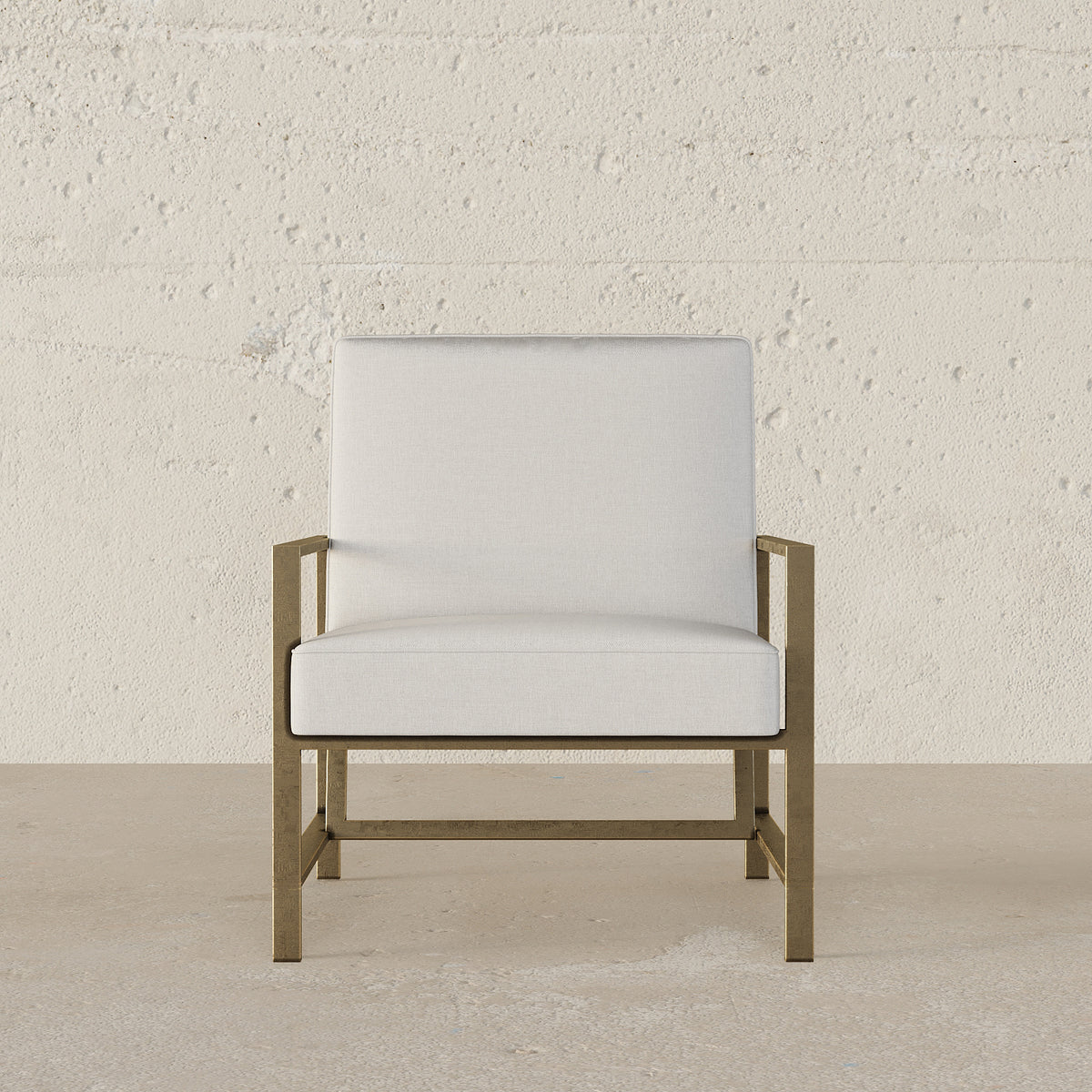 Larissa Brushed Gold Armchair / Premium Upholstery.