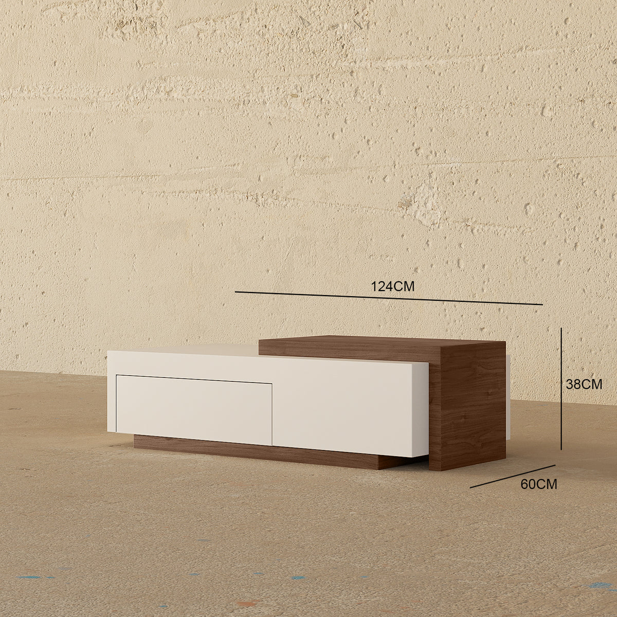 Clara Extendable Coffee Table / 124 x 38 CM