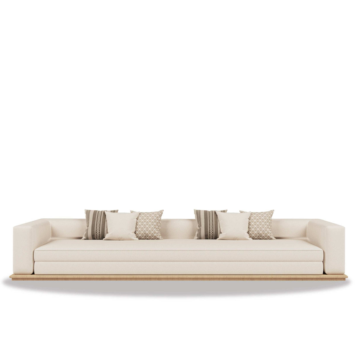 Minimalist Al Diwan Majlis seating area with warm wood accents and soft neutral tones promoting balance and dialogue