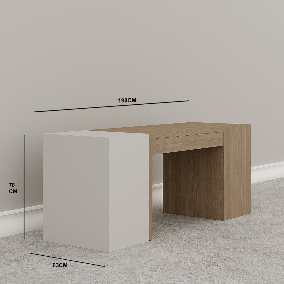 Acero Office Desk / 190 x 63 CM - Walls Nation