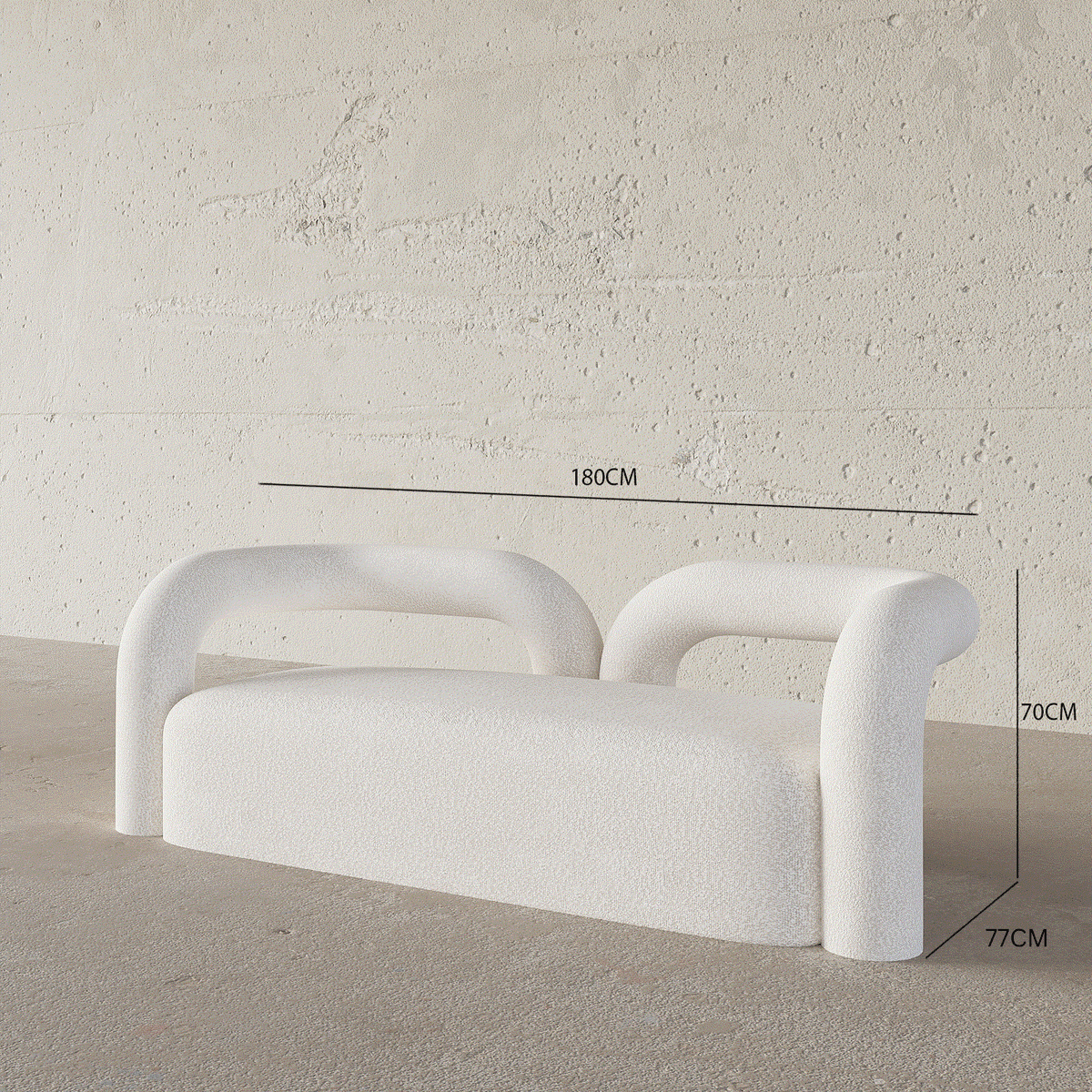 Arya 2S. Sofa / Boucle Upholstery – premium Sofas by Walls Nation UAE & Saudi Arabia