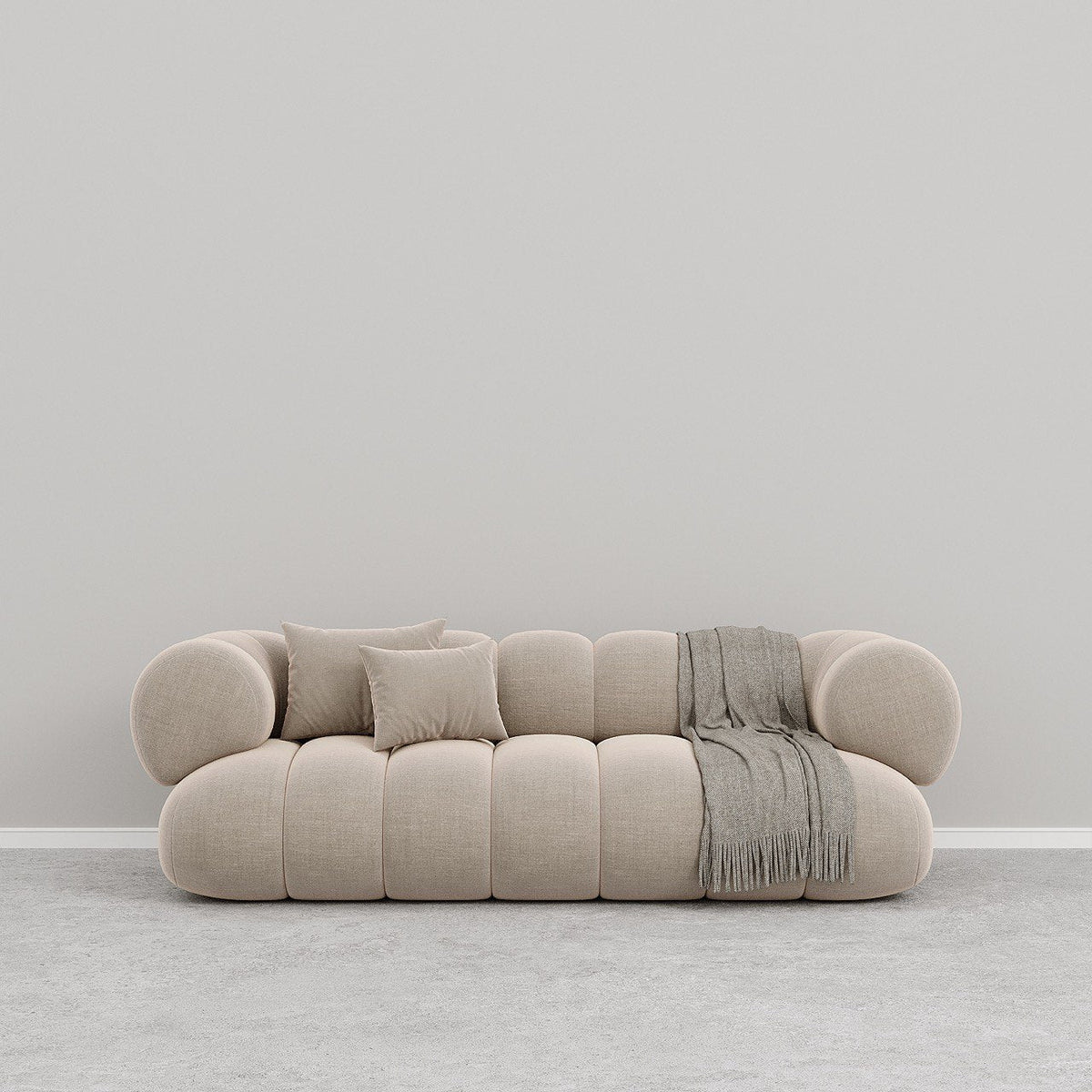 Ava Sofa 3S / Beige Premium Linen - Walls Nation