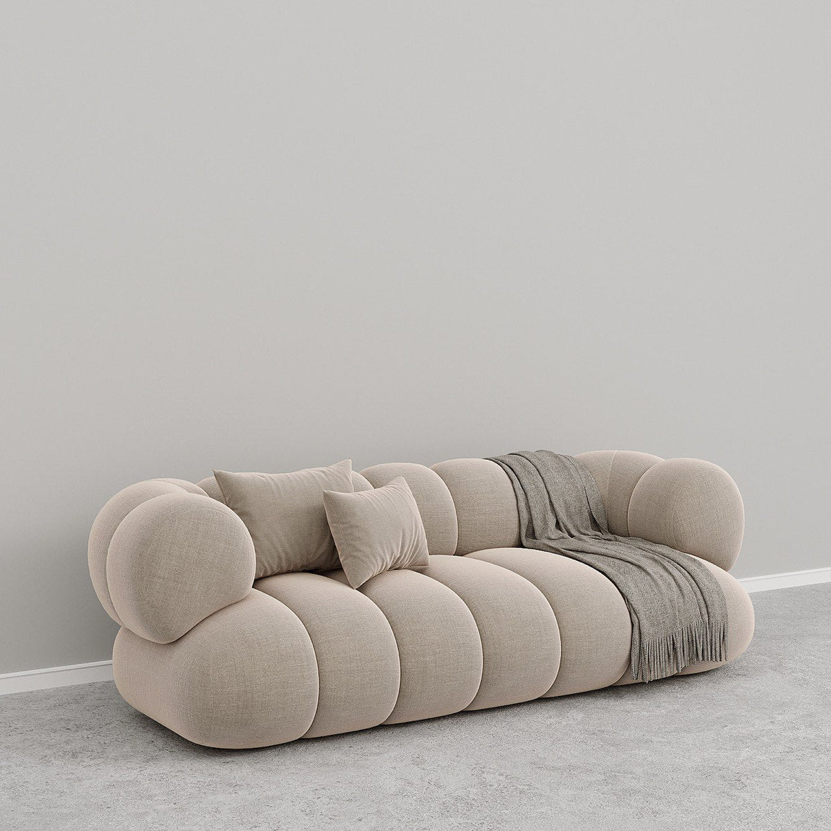 Ava Sofa 3S / Beige Premium Linen - Walls Nation