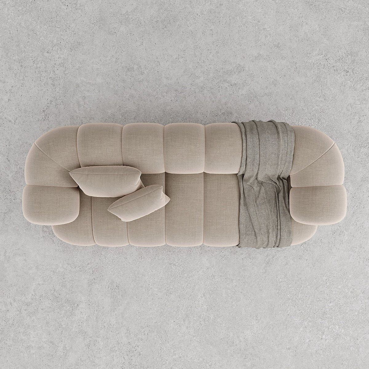 Ava Sofa 3S / Beige Premium Linen - Walls Nation