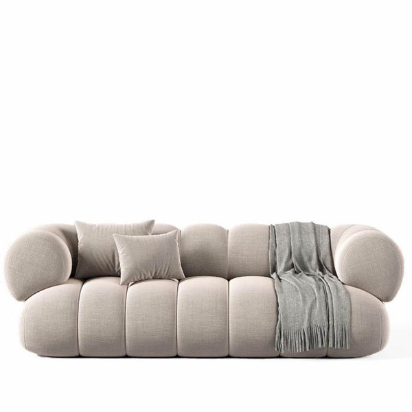 Ava Sofa 3S in matt velvet with curved arms and modern design