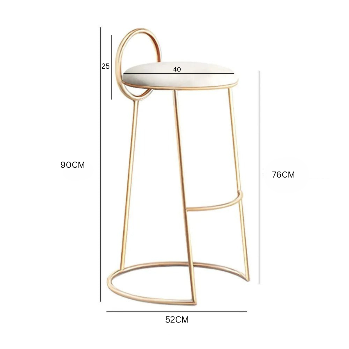 Della Bar Stool / Non Fade Gold