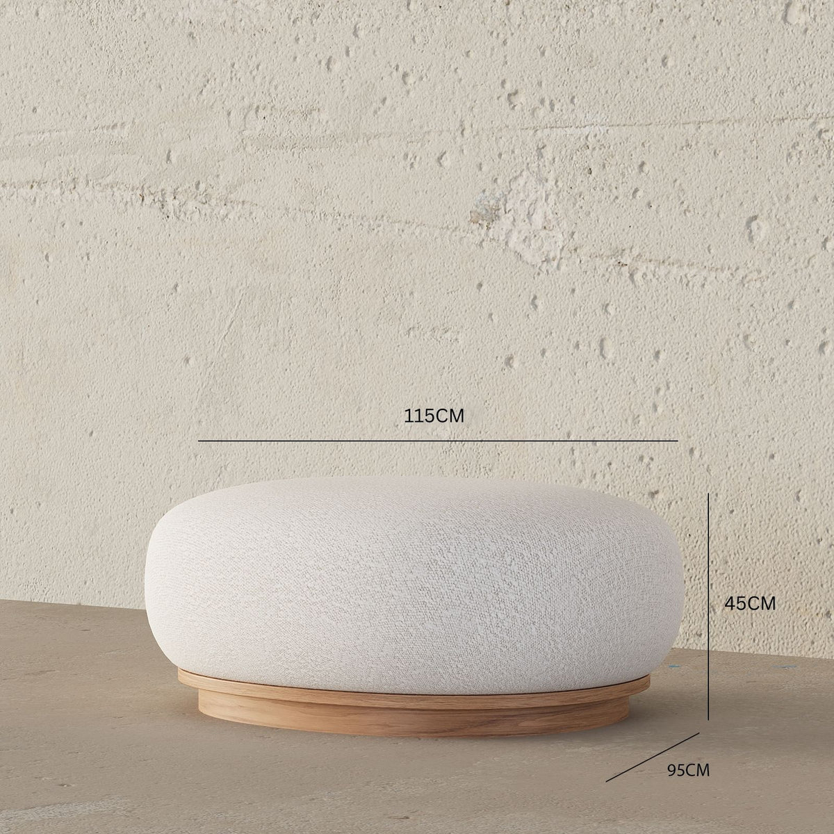 Dreamy Ottoman / White Boucle