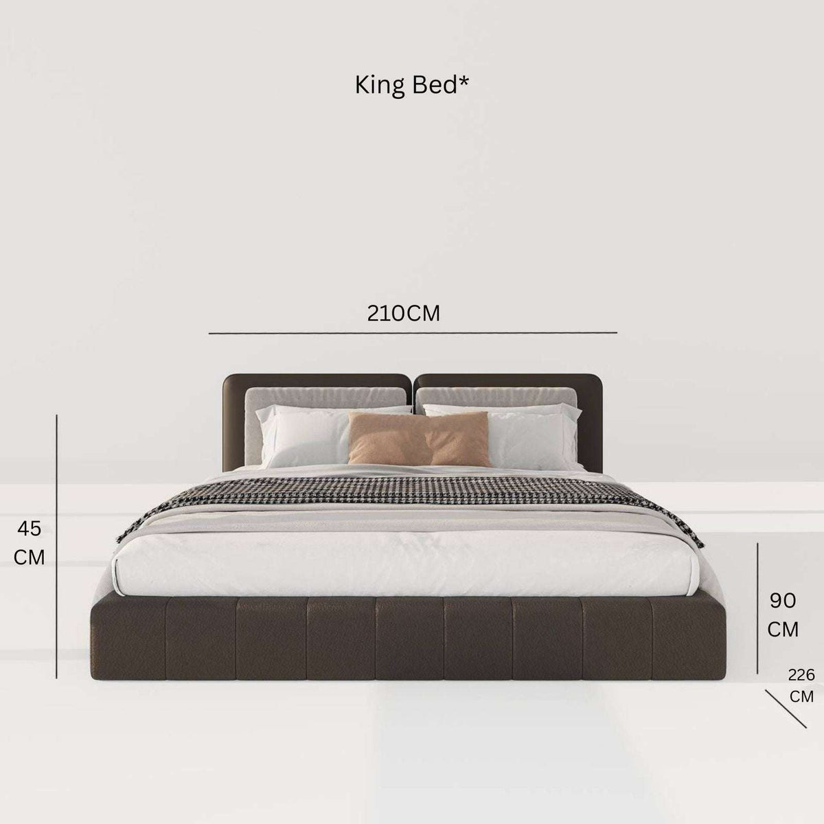 Emmit Bed / Black Faux Leather – premium Bed by Walls Nation UAE & Saudi Arabia