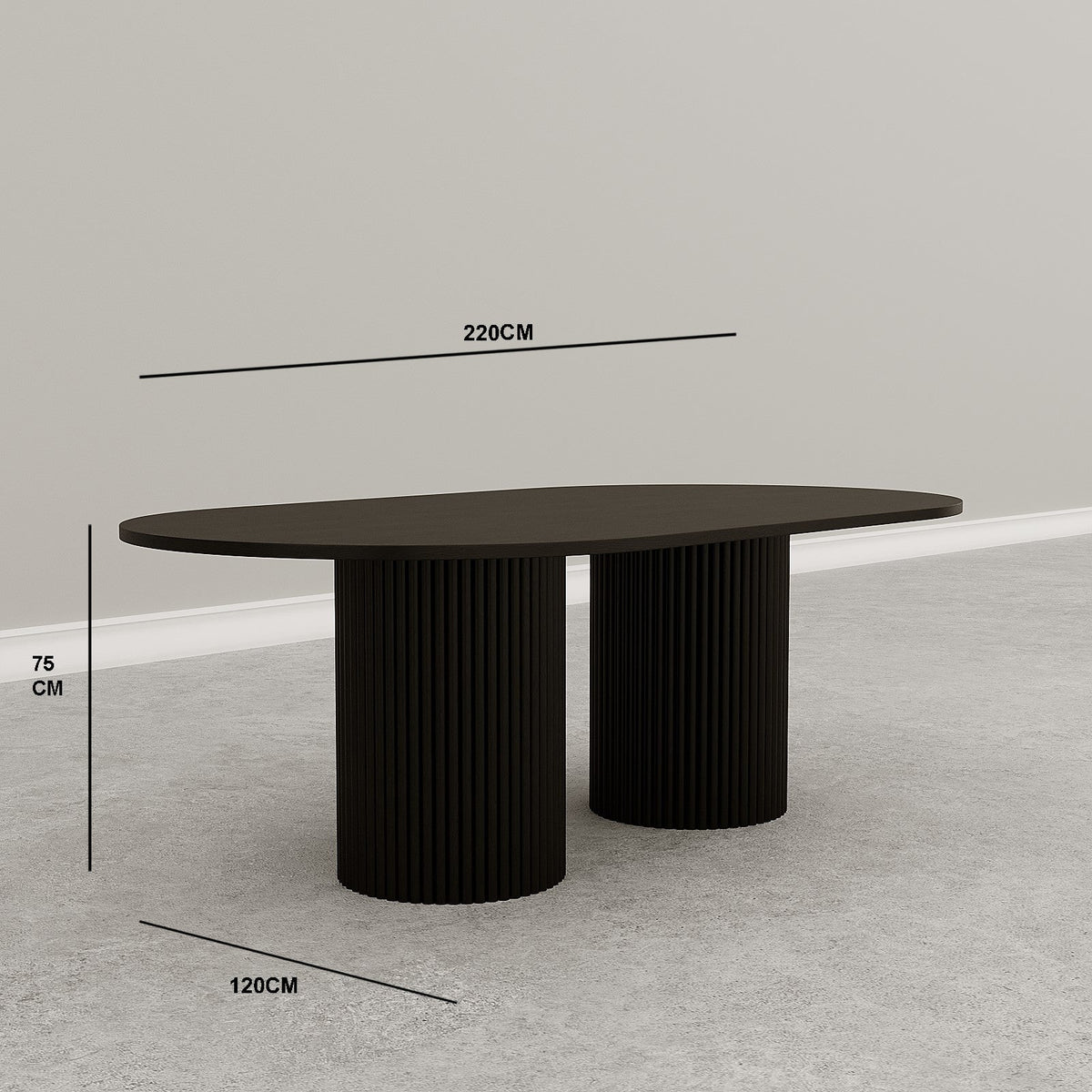 Fabian Dining Table V2 / Black - Walls Nation