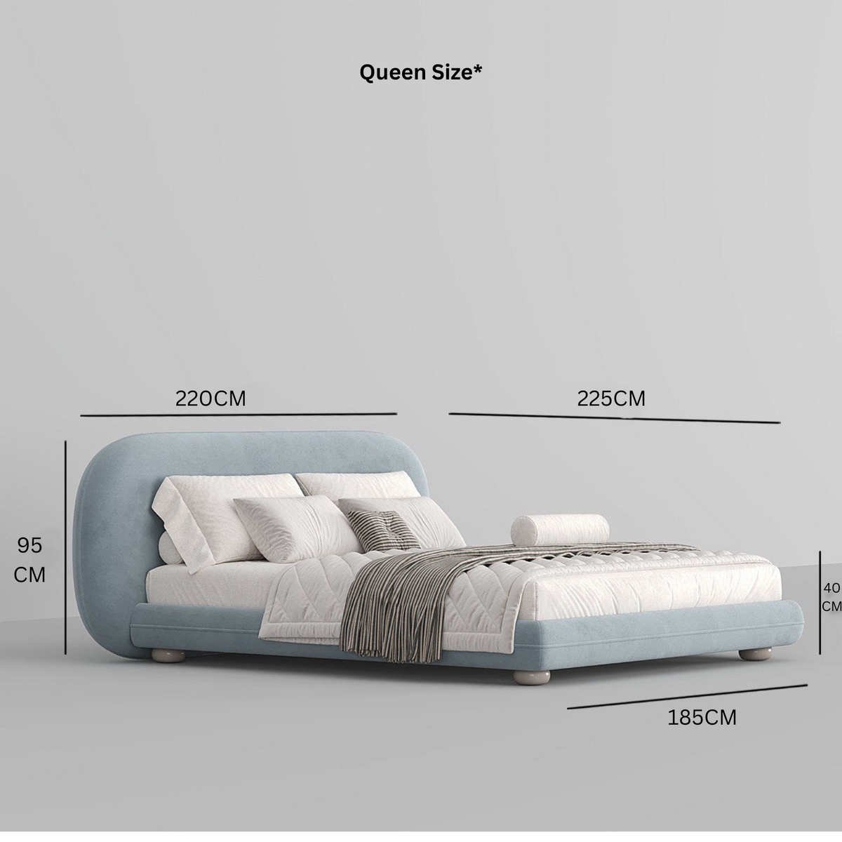 Fellow Bed / Baby Blue Suede