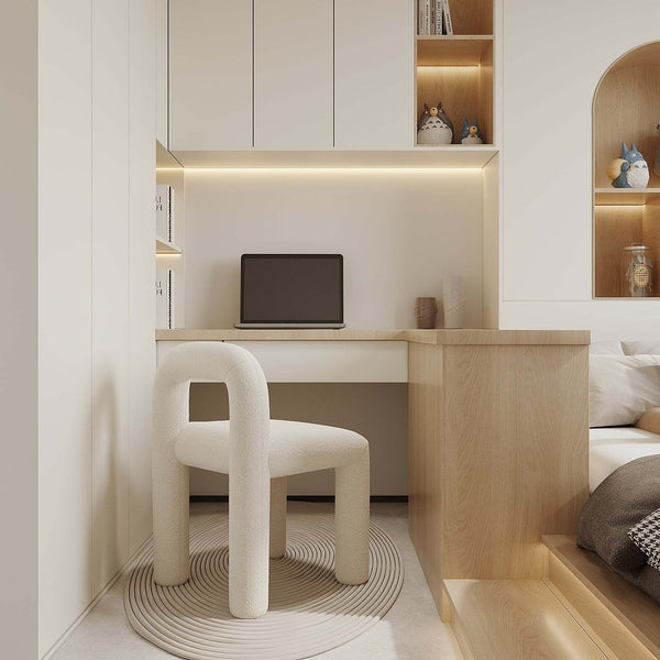 Kenji Armchair / White Boucle – premium Accent Chair by Walls Nation UAE & Saudi Arabia