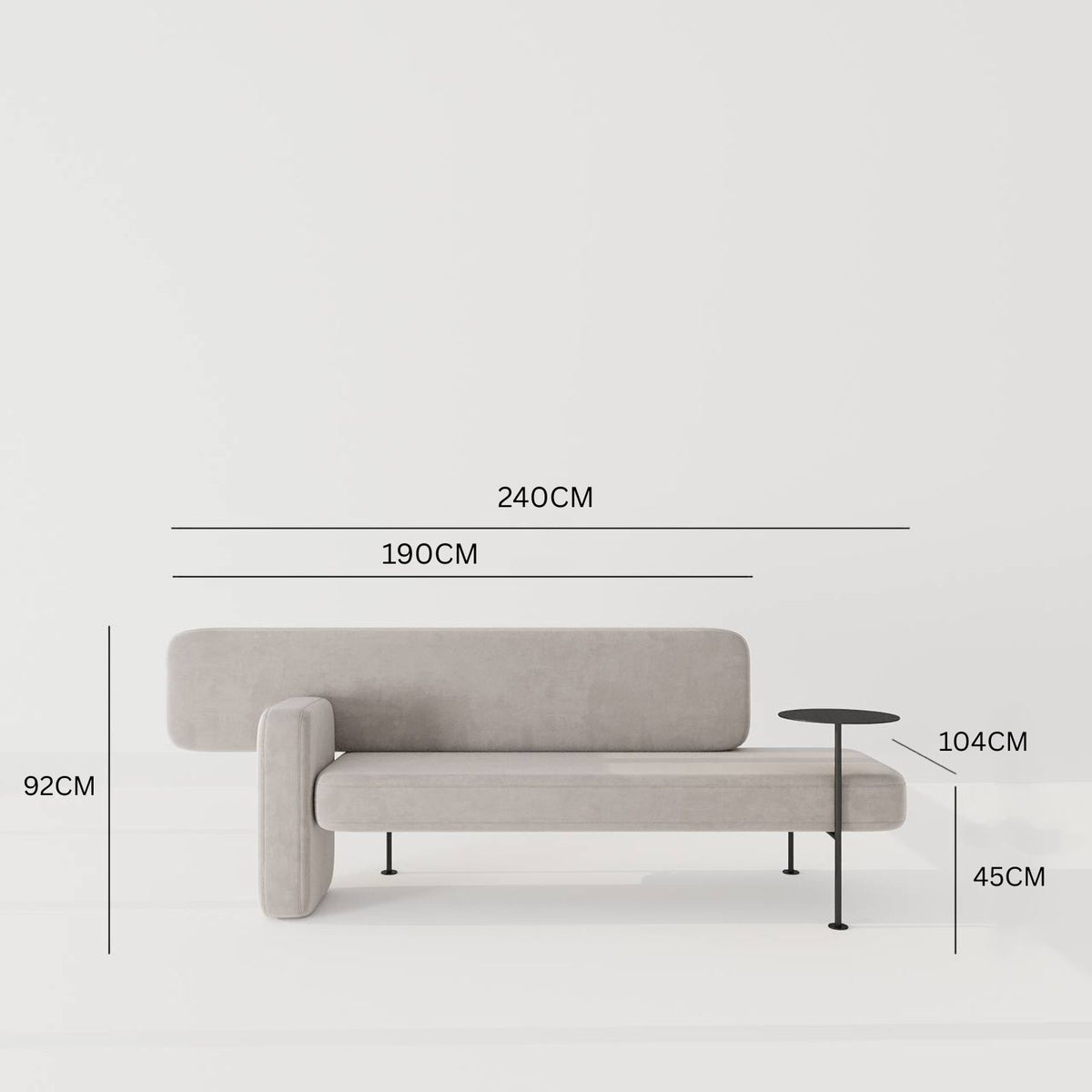 Hayes Chaise / Greige Velvet
