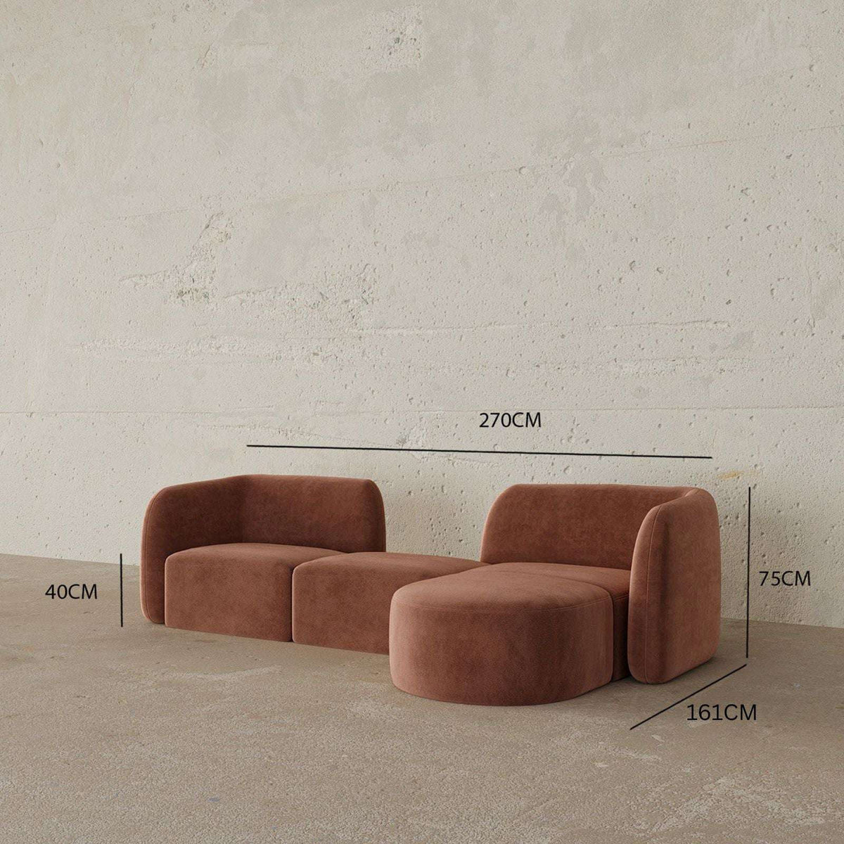 Helga Sofa 3S / Movable Ottoman – premium Sofas by Walls Nation UAE & Saudi Arabia
