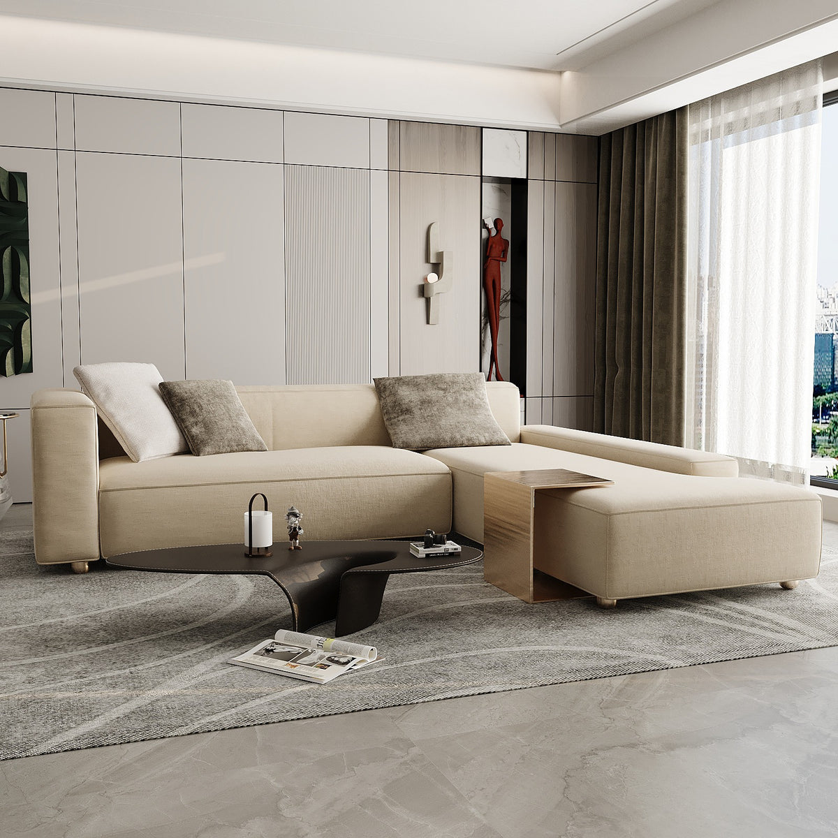 Eula Sofa 3S / With Side Table