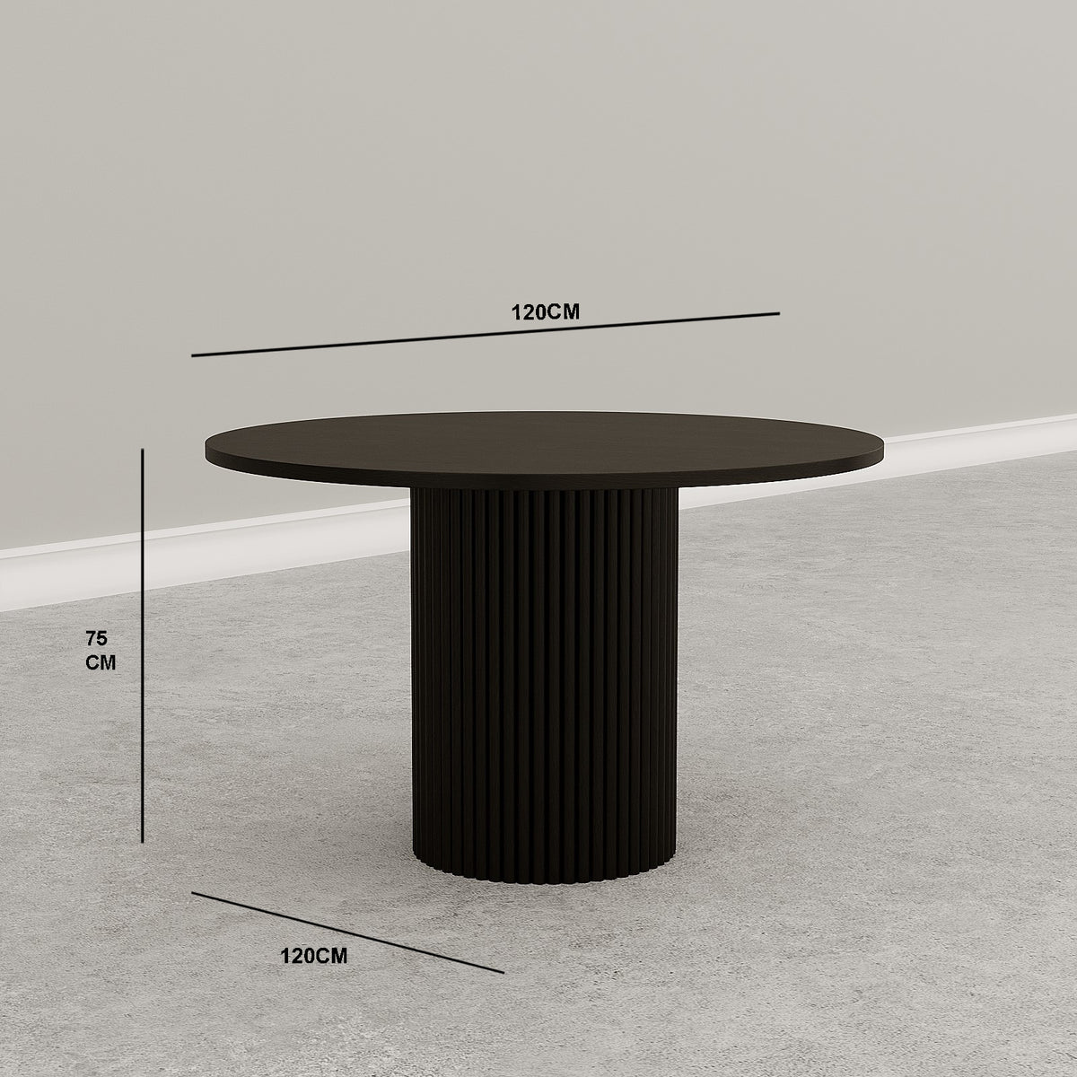 Fabian Round Dining Table / Black