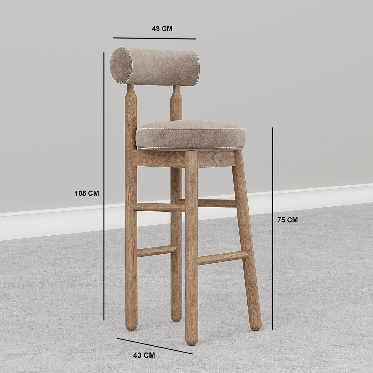 Rohan Bar Stool / 43 x 105 CM