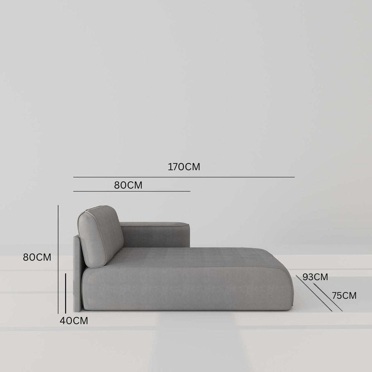 Monica Chaise / Dark Grey Faux Leather – premium Chaise Lounges by Walls Nation UAE & Saudi Arabia