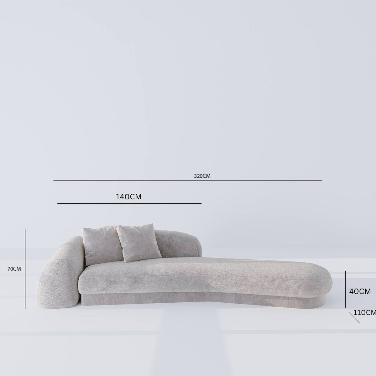 Moray Chaise / Grey Cotton Blend