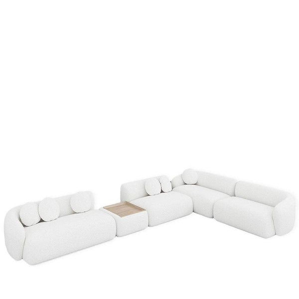 Cappy L-Shaped Modular Sofa / White Boucle – premium Sofas by Walls Nation UAE & Saudi Arabia