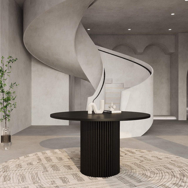 Fabian Round Dining Table / Black – premium Dining Table by Walls Nation UAE & Saudi Arabia