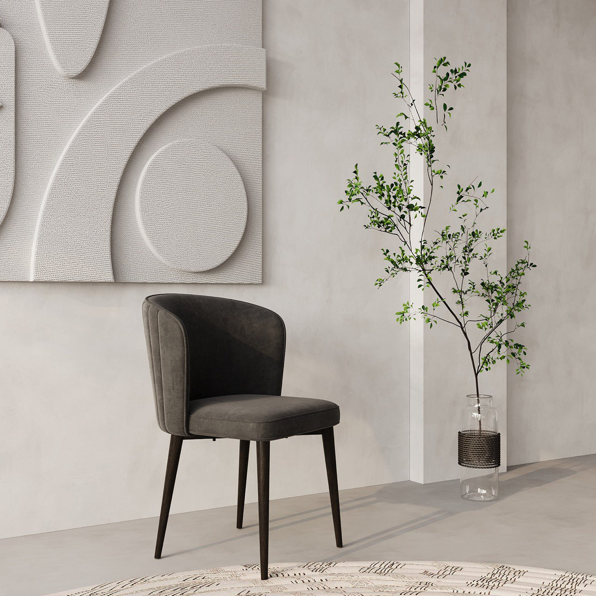 Dark Grey Matt Velvet