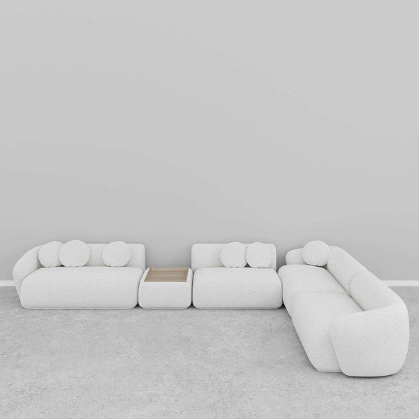Cappy L-Shaped Modular Sofa / White Boucle – premium Sofas by Walls Nation UAE & Saudi Arabia