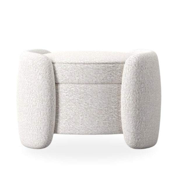 Brent Stool / White Boucle – premium Stool by Walls Nation UAE & Saudi Arabia