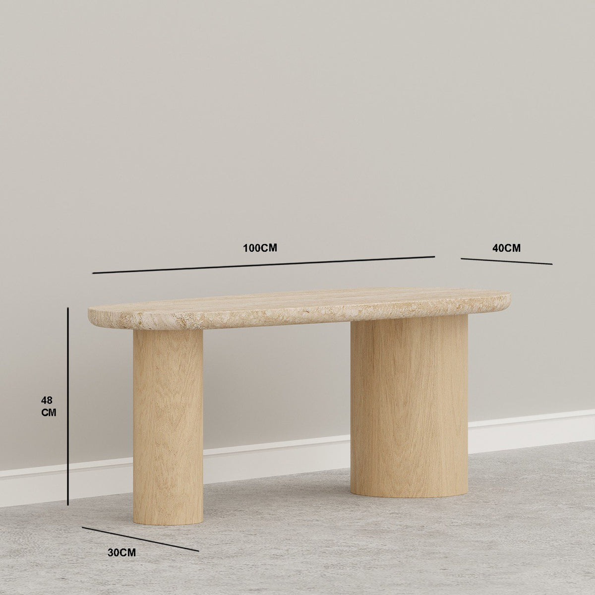 ( Large ) Travertine & Solid Wood