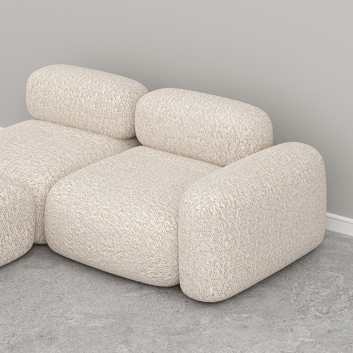 Off-White Boucle (2 Seater + Ottoman)