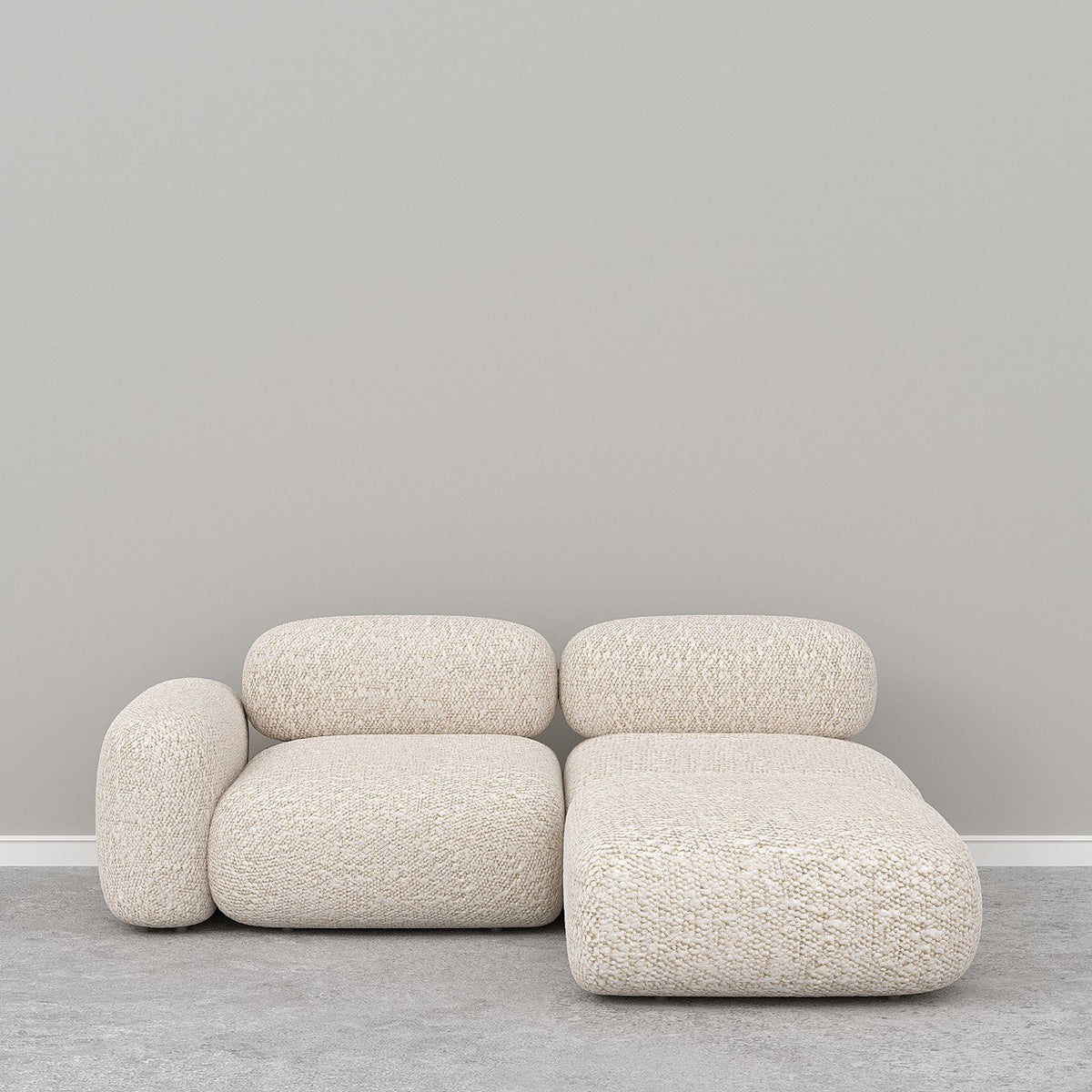 Off-White Boucle (2 Seater + Ottoman)