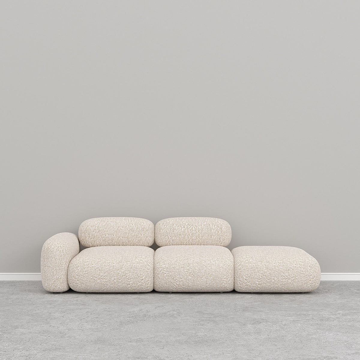 Off-White Boucle (2 Seater + Ottoman)