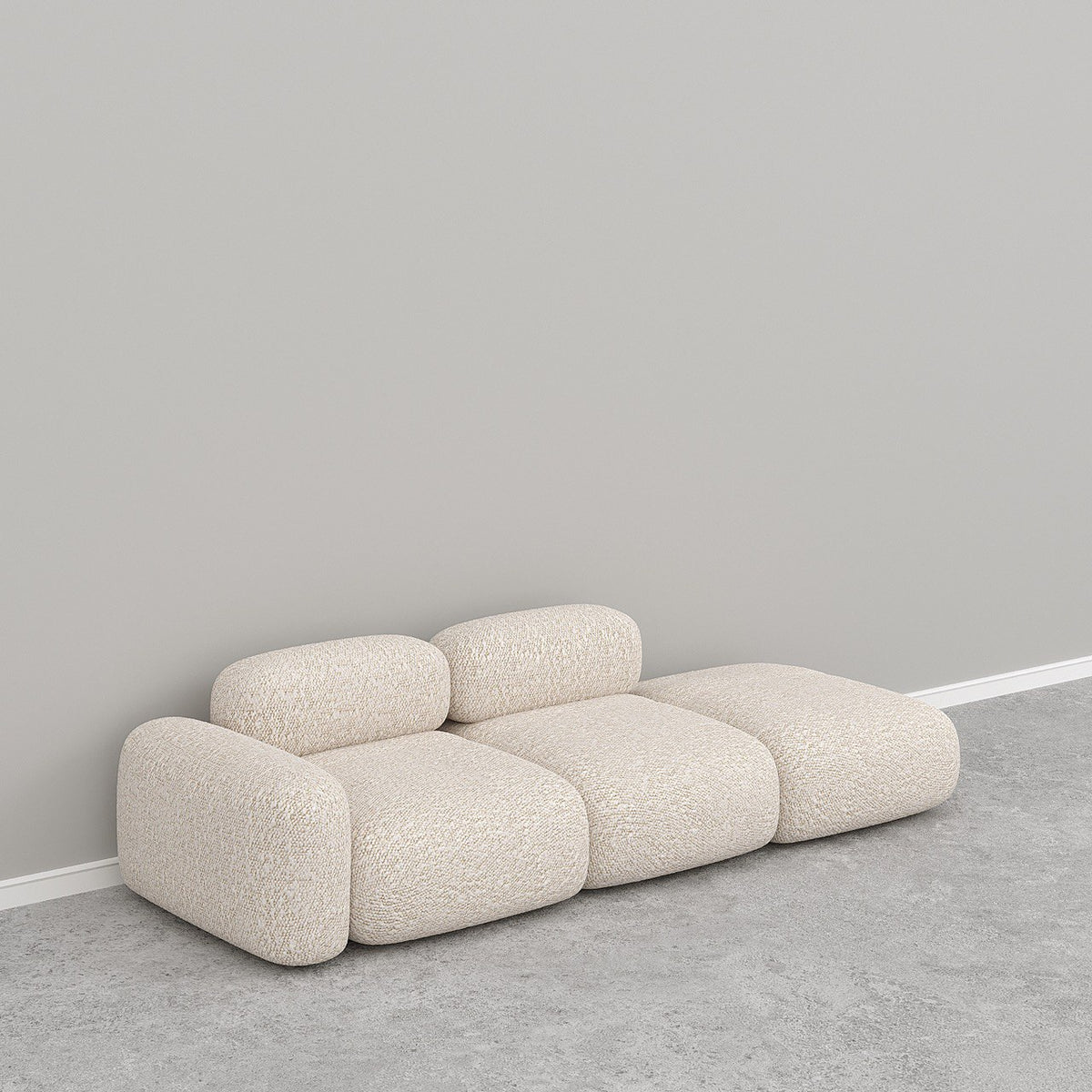 Off-White Boucle (2 Seater + Ottoman)