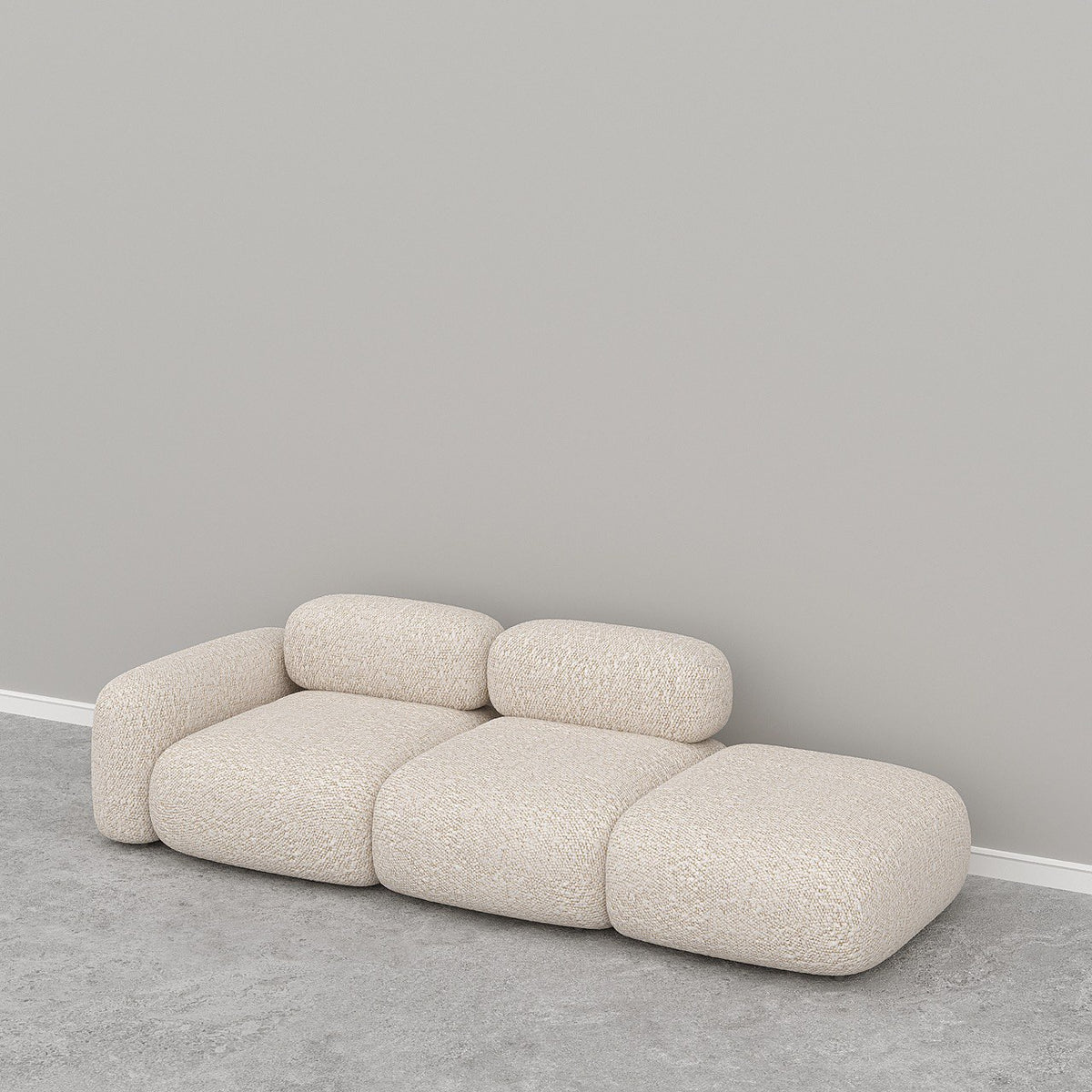 Off-White Boucle (2 Seater + Ottoman)