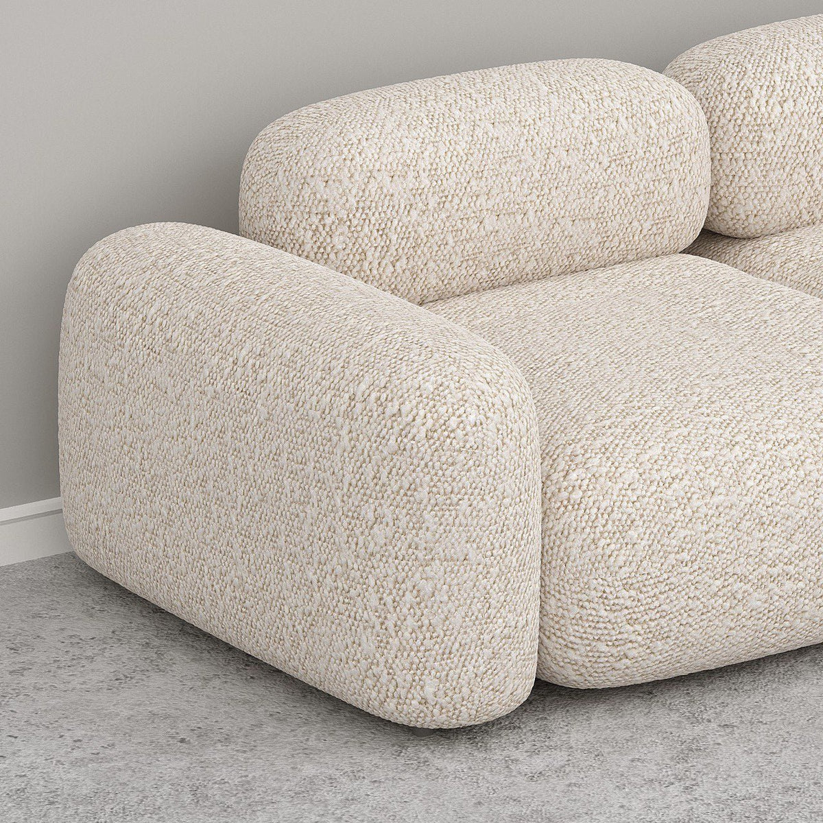 Off-White Boucle (2 Seater + Ottoman)