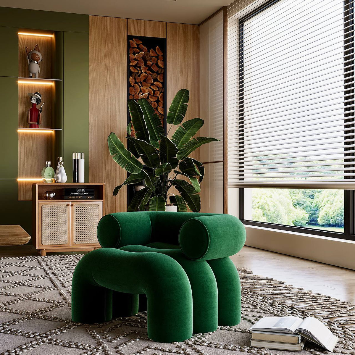 Green Plain Velvet