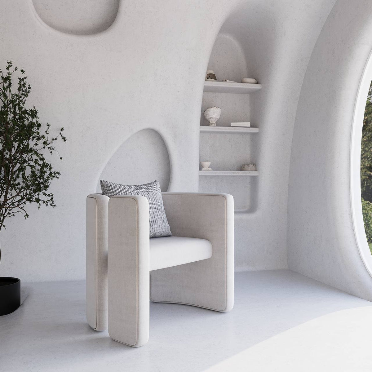 Megan Armchair / Premium Beige Linen