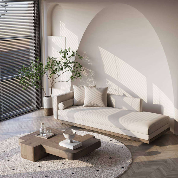 Verona Chaise / Light Beige Linen – premium Chaise Lounges by Walls Nation UAE & Saudi Arabia